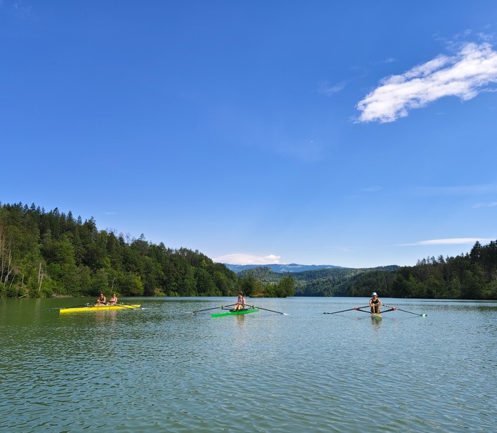 Trainingsbetrieb in der Rudersektion